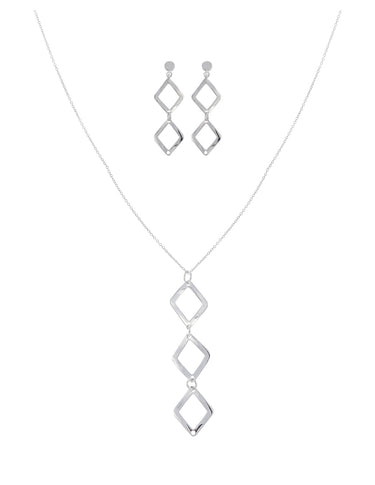 Set Dije Y Aretes Rombo Lisos